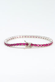 Bracelet Ligne Rubis Rose