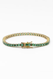 Bracelet ligne fine émeraude de Zambie