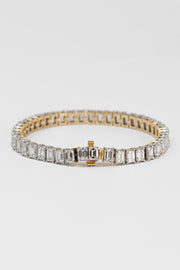 Bracelet tennis en moissanite taille émeraude