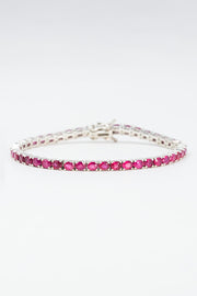 Bracelet Ligne Rubis Rose