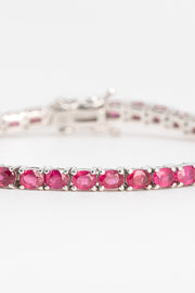 Bracelet Ligne Rubis Rose