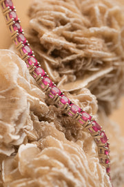 Bracelet Ligne Rubis Rose