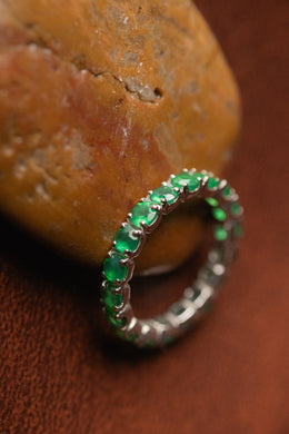 Bague grappe - Onyx vert