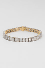 Bracelet tennis en moissanite taille émeraude