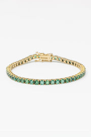 Bracelet ligne fine émeraude de Zambie