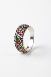 Demi-anneau tourmaline arc-en-ciel